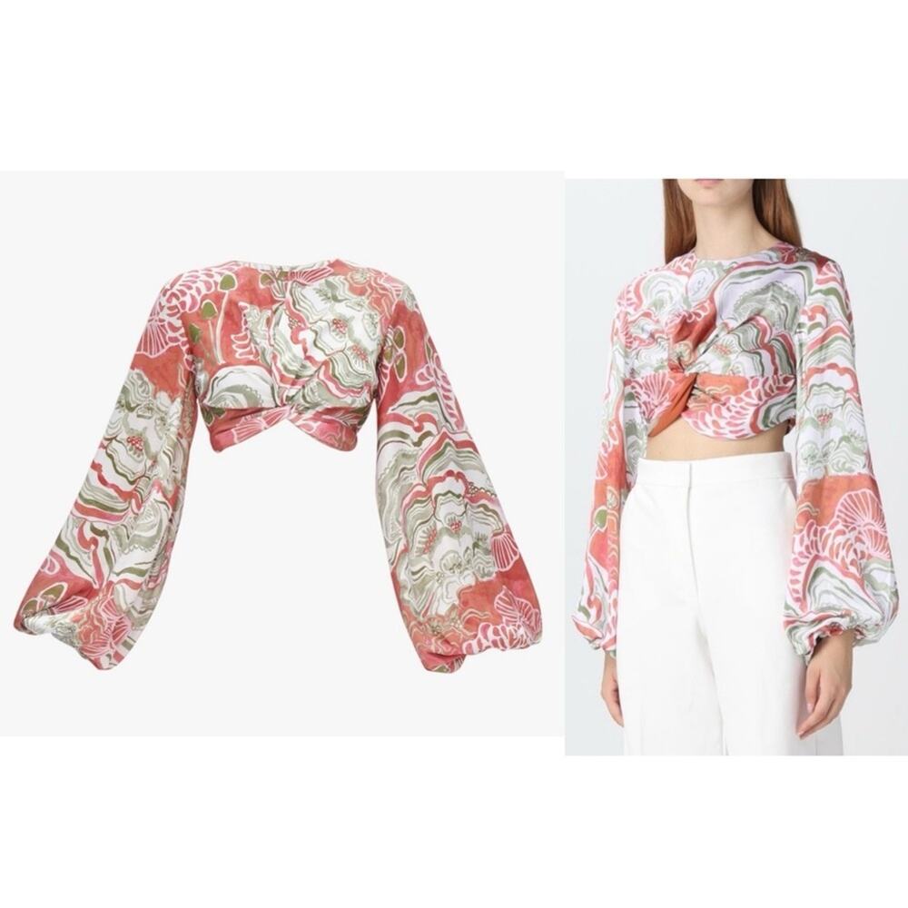 Andrea Iyamah Behati Cropped Top Mushroom Print